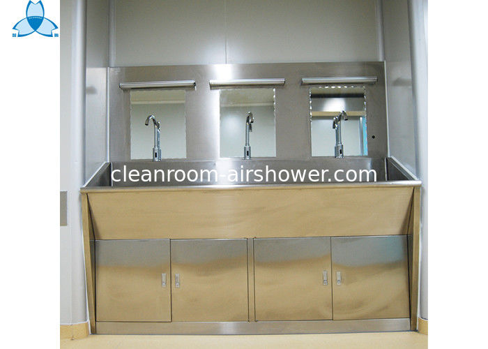 Three Mirrors Hand Washing Bathroom Basin Cabinets With Three