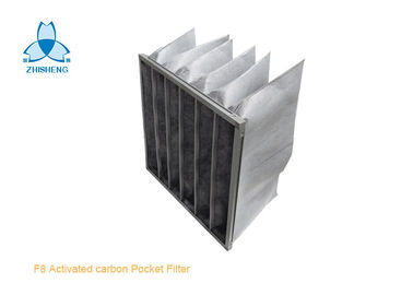 F8 Węgiel aktywowany i włókno syntetyczne Media Kieszeń Filtr powietrza Rama aluminiowa V Typ sztywny