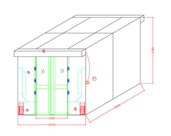 Drzwi przesuwne automatyczne Prysznic powietrzny ze stali nierdzewnej dla towarów o szerokości szafy 635 mm