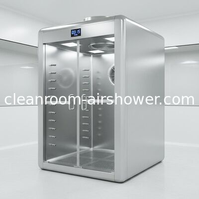 Automatic Manual Cleanroom Air Shower Incorporating Centrifugal Fan and LED Light Providing Airborne Particle Removal for Cleanroom