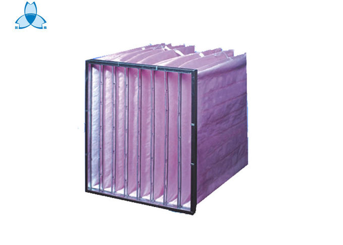 Pink F7 Air Filter Aluminum Alloy Frame , 6 Pockets Air Handler Filters 0