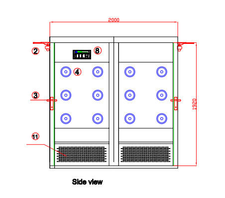 Automatyczne dmuchanie pełnych szklanych drzwi Prysznic powietrzny ze stali nierdzewnej SS304 dla 3-4 osób 2